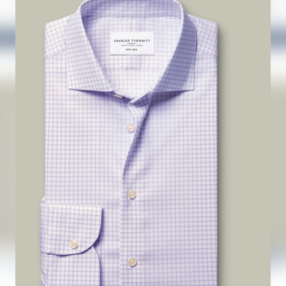 Charles Tyrwhitt Check Twill Slim Fit Shirt - 16.5